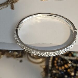 Hinged rhinestone bracelet